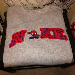 Red Blue and Gray colored Spider-man “Nike” pullover
